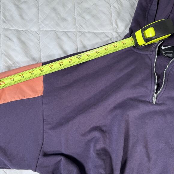 Nike Women’s Cropped Half‎ Zip Hoodie Swoosh Purple Pink CZ8164-573 Size M - Picture 11 of 12